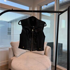 AS by DF - Black Leather Women's Vest